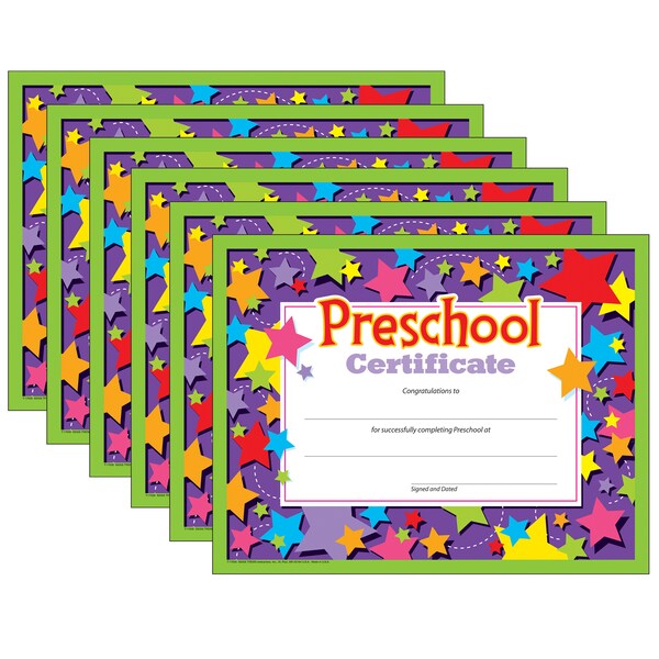 Trend Enterprises Preschool Certificate, 30 Per Pack, PK6 T17006 - main